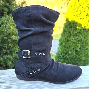 Rampage NEW!! Baybay Urban Boho, Pull On, Buckle, Mid-calf Slouchy Boots. 8.5M